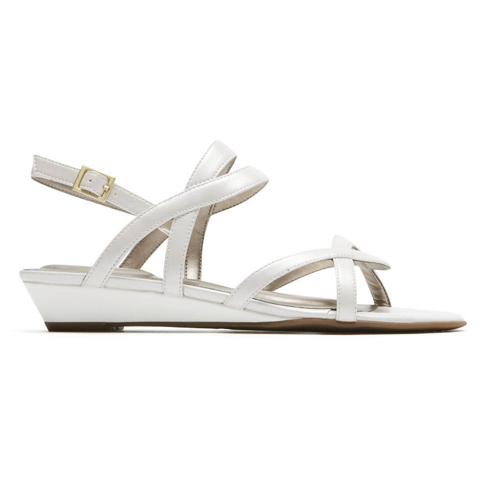 Sandalias Rockport Mujer Mexico - Total Motion Zandra Slingback Blancos - SNPIT8925